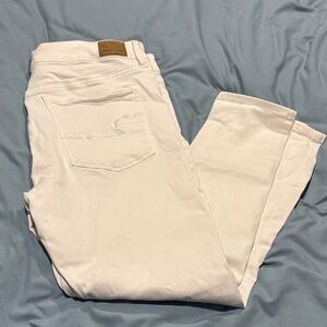 American Eagle Outfitters Women's Cream Skinny Jeans-Short Length